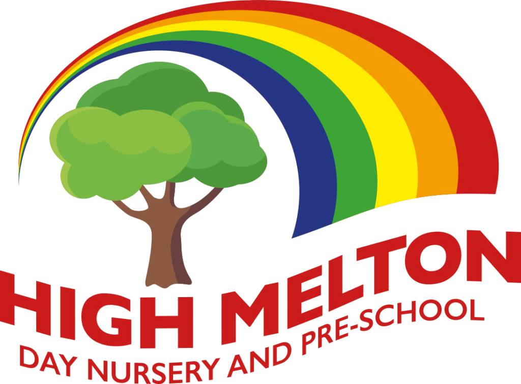 High Melton Day Nursery and Pre School logo featuring a green tree beneath a rainbow.